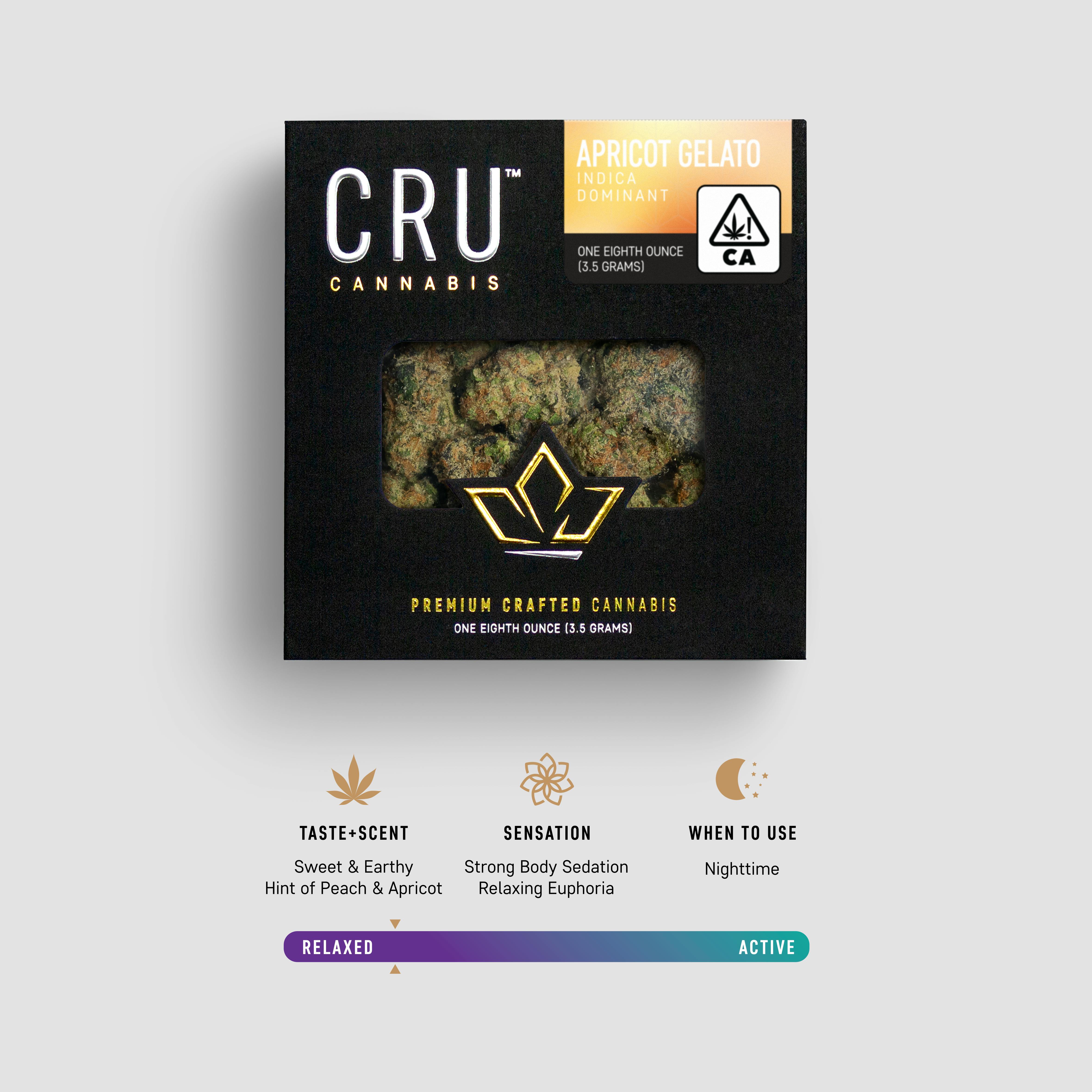CRU Cannabis Apricot Gelato 3.5G Indica Flower Leafly
